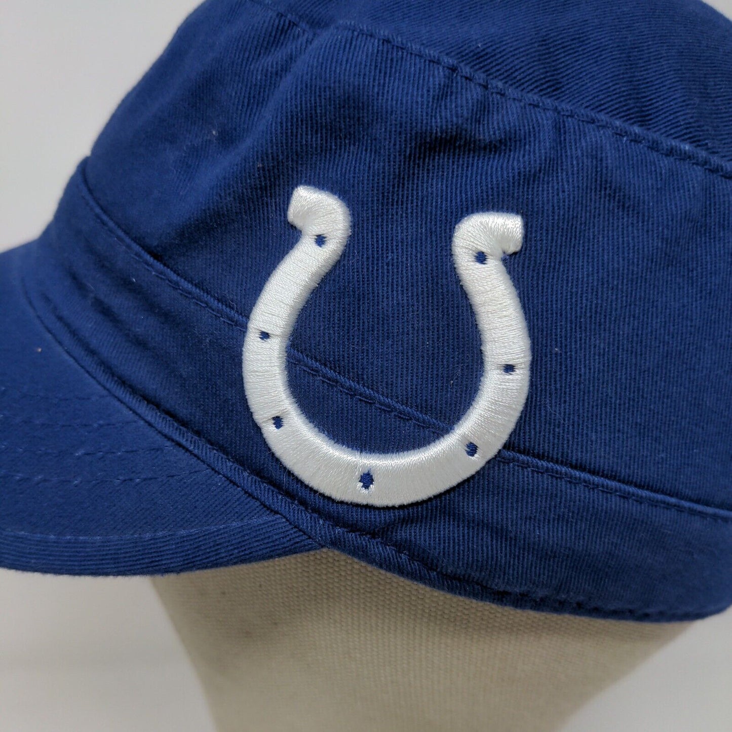 NFL Team Apparel Indianapolis Colts Womens Blue White Cadet Cap Hat Adjustable