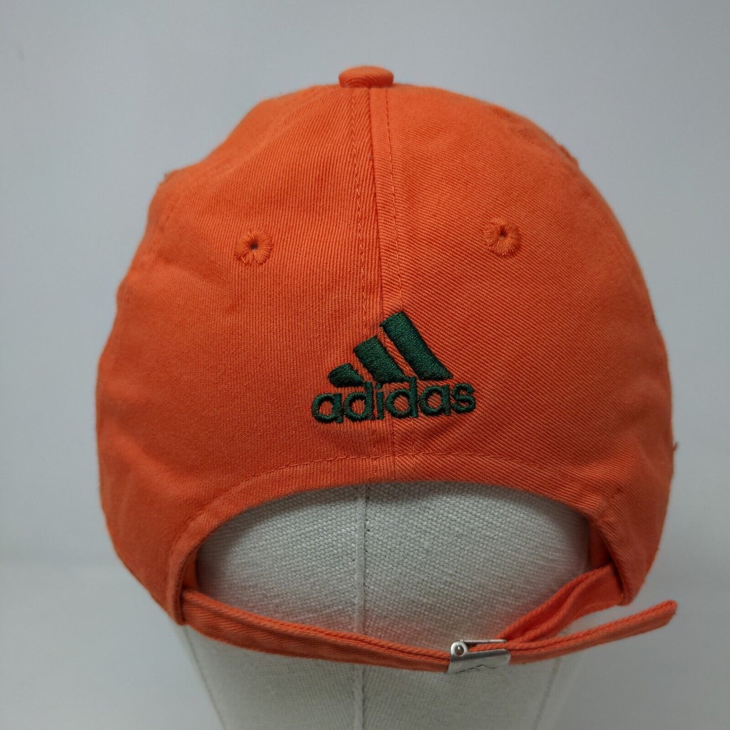 Adidas Men's Slideback Hat Orange Size OSFA Embroidered Miami Hurricanes Logo