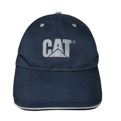 CAT Caterpillar Men's Strapback Hat Blue Embroidered Logo Poly Cotton Blend