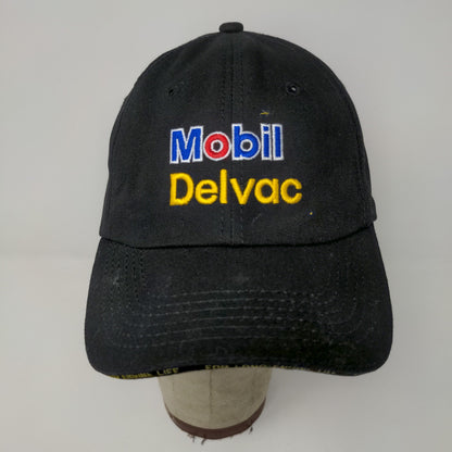 Mobil Delvac Slideback Hat OSFM Black Embroidered Spell Out Logo