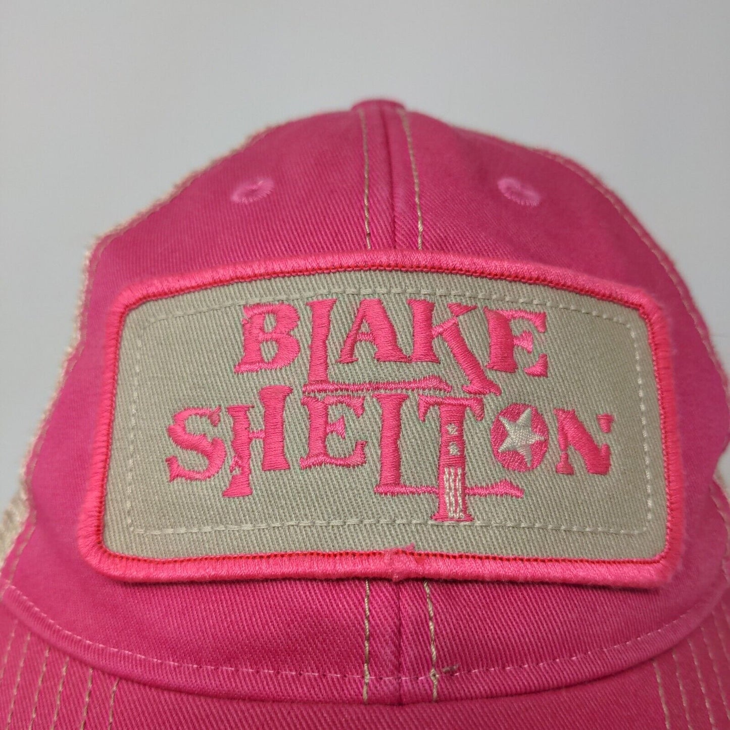 Blake Shelton Womens Snapback Mesh Back Hat Pink Adjustable Embroidered Logo