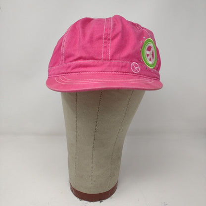 Place Girls Peace Symbol Beret Hat Cap Lid Pink 7-8 Youth Embroidered Logo