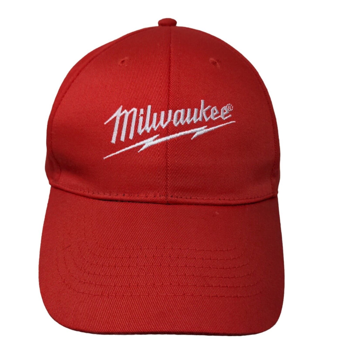 Milwaukee Tools Men's Strapback Hat Red Embroidered Logo Poly Cotton Blend