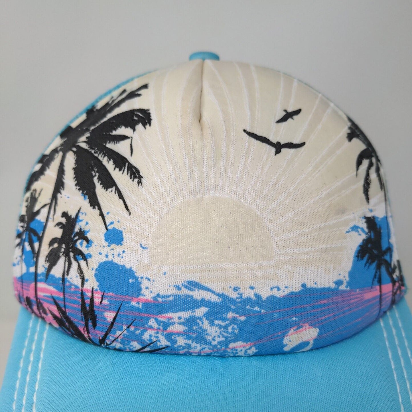 Del Sol Snapback Mesh Back Hat Blue Sunset Logo 100% Polyester