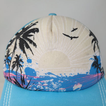 Del Sol Snapback Mesh Back Hat Blue Sunset Logo 100% Polyester