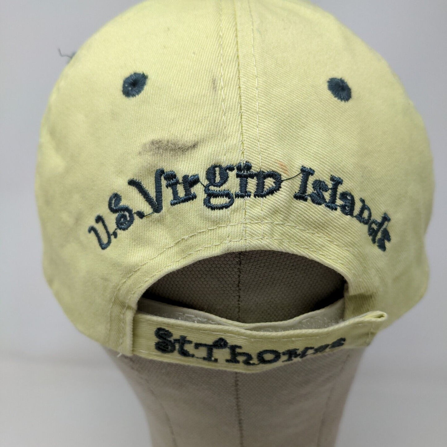 St. Thomas U.S. Virgin Islands Strapback Hat Yellow Adjustable Embroidered Logo