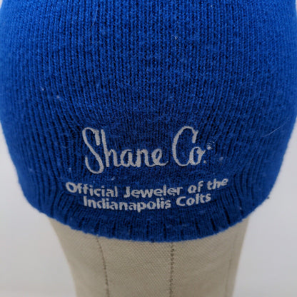 Vintage NFL Blue White Colts Beanie Hat Shane Co. Official Jeweler Embroidered
