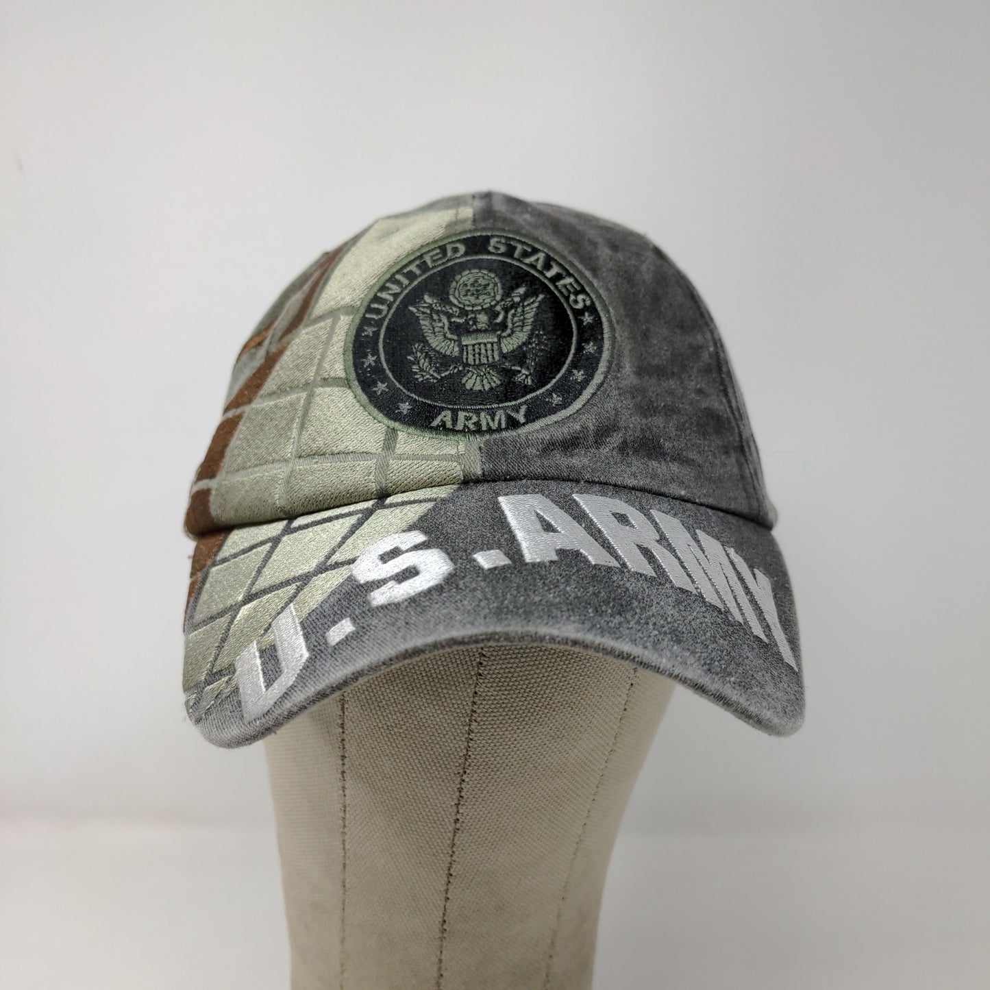 Eagle Crest U.S. Army Strapback Hat Gray OSFM Embroidered Logo