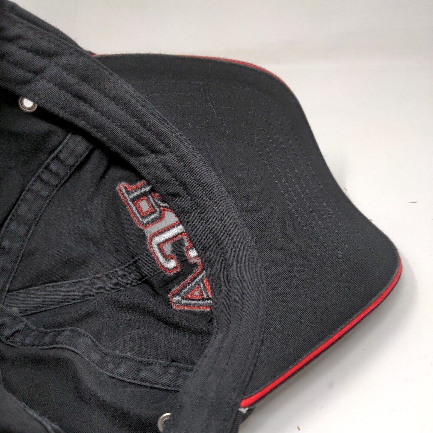 RCA Embroidered Strapback Hat Cap Black Red Accents 100% Cotton