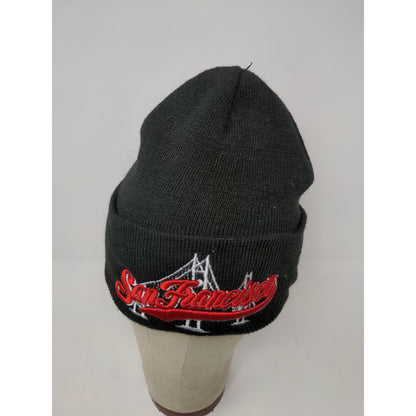 San Francisco Beanie Hat Golden Gate Bridge Embroidered Black