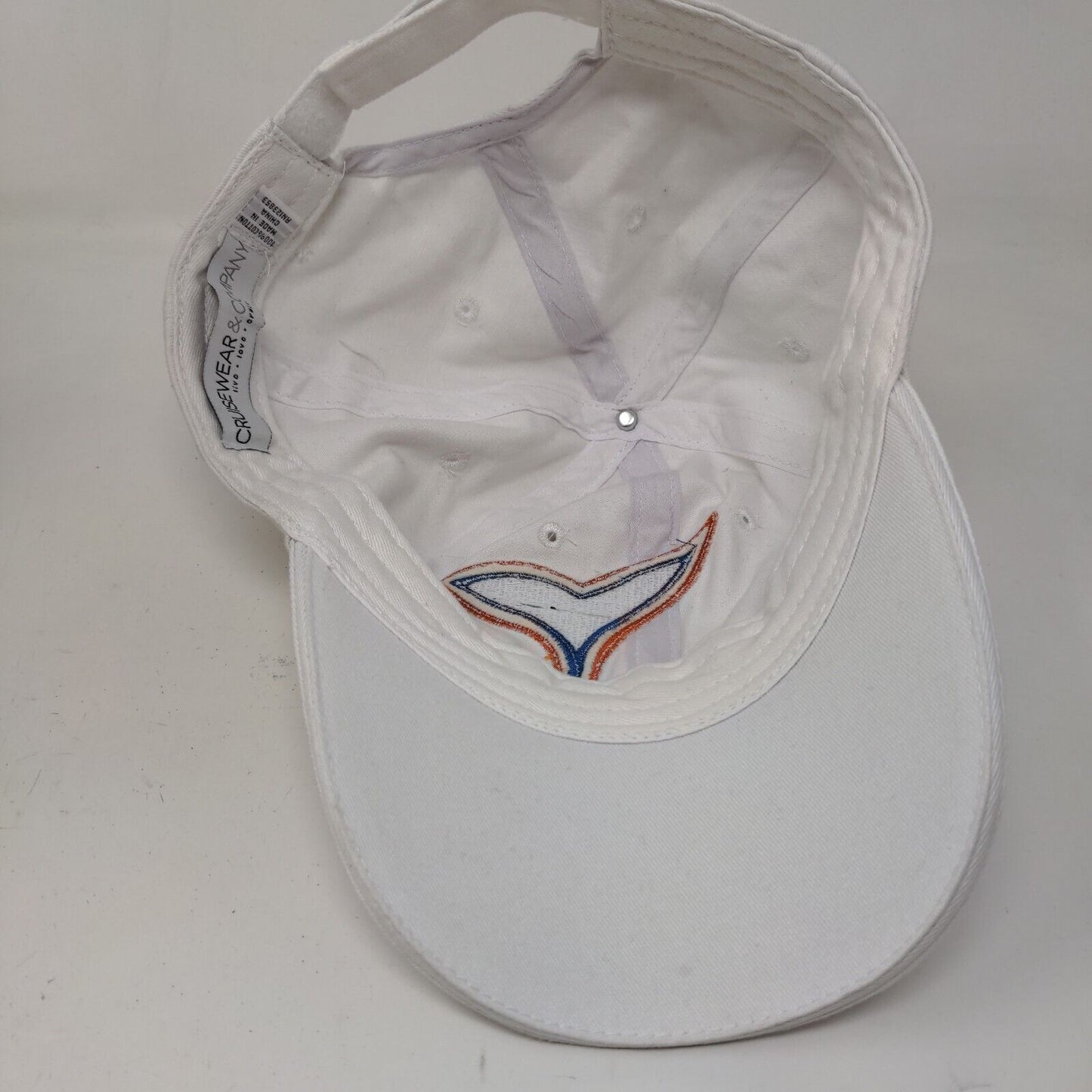 Cruisewear Men's Strapback Hat White Adjustable Embroidered Whale Logo Alaska