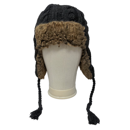 Charlotte Russe Women's Cable Knit Trapper Hat Gray Ear Flaps