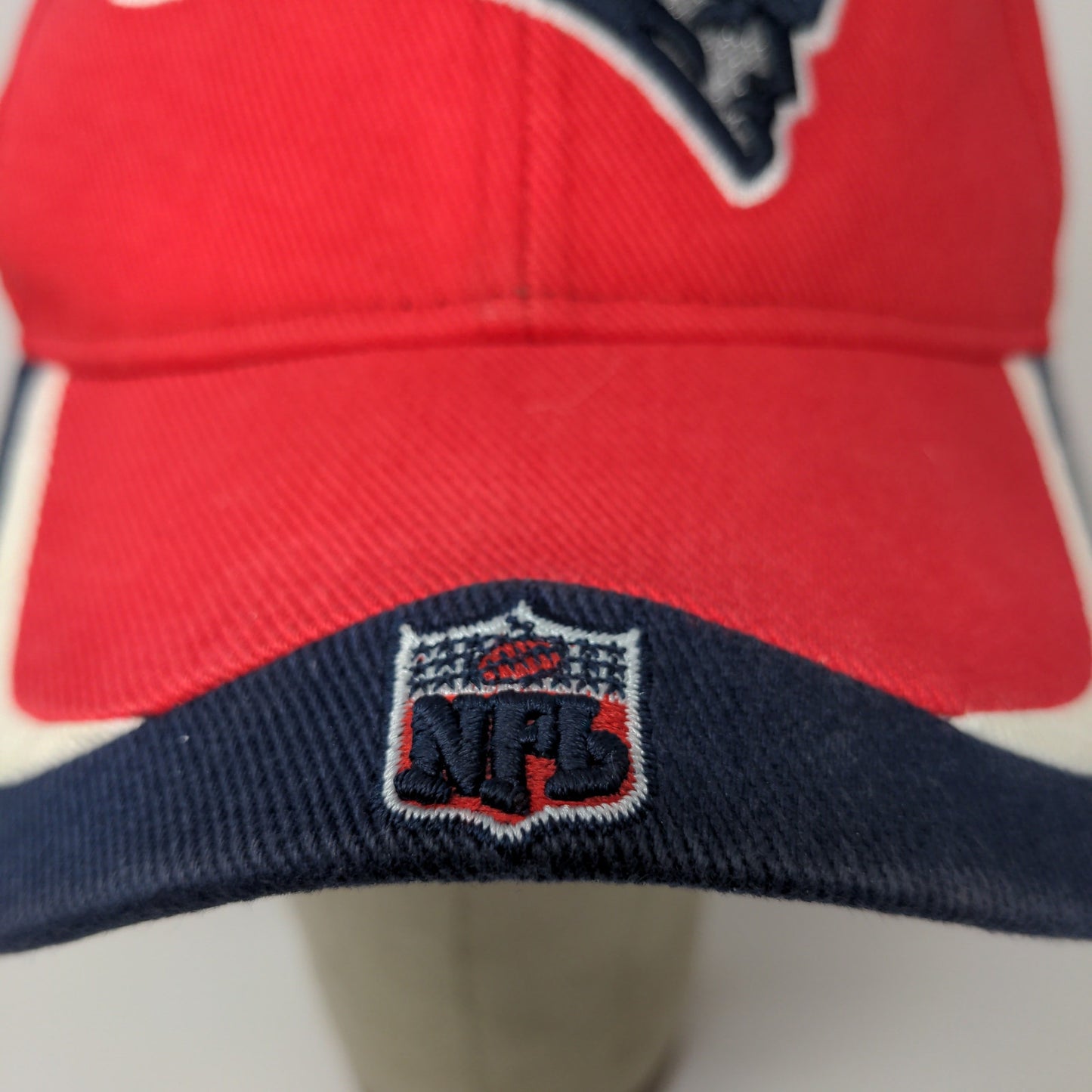 Reebok NFL Football New England Patriots Strapback Hat Red Embroidered Logo