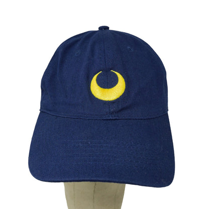 Sailor Moon Women's Strapback Hat Blue Embroidered Luna Moon Logo Anime Toei