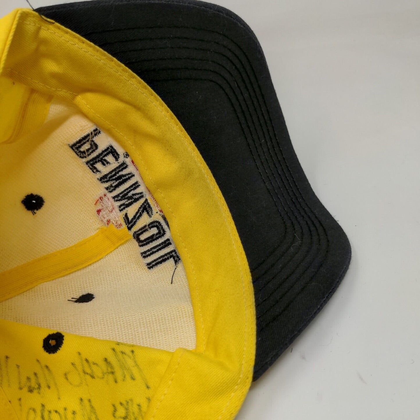 Pennzoil Racing Men's Slideback Hat Yellow Black Signed Autographed Vintage USA