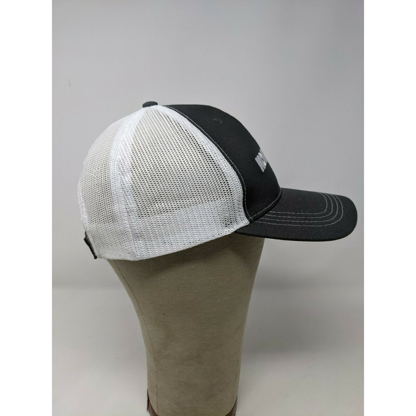 Komatsu Baseball Cap Hat Meshback Strapback Brandeis Black & White Logo Spellout