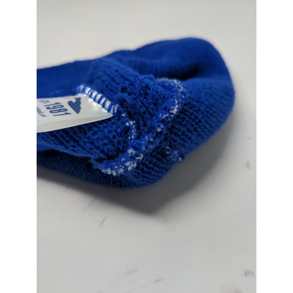 W Feather Logo Beanie Hat Embroidered Logo Blue Soft My Town Originals