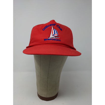 Newport Rhode Island Officers's Club No Problem Cap Slideback Hat Red