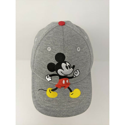 Disney Mickey Mouse Baseball Hat Cap Strapback Gray Embroidered Character