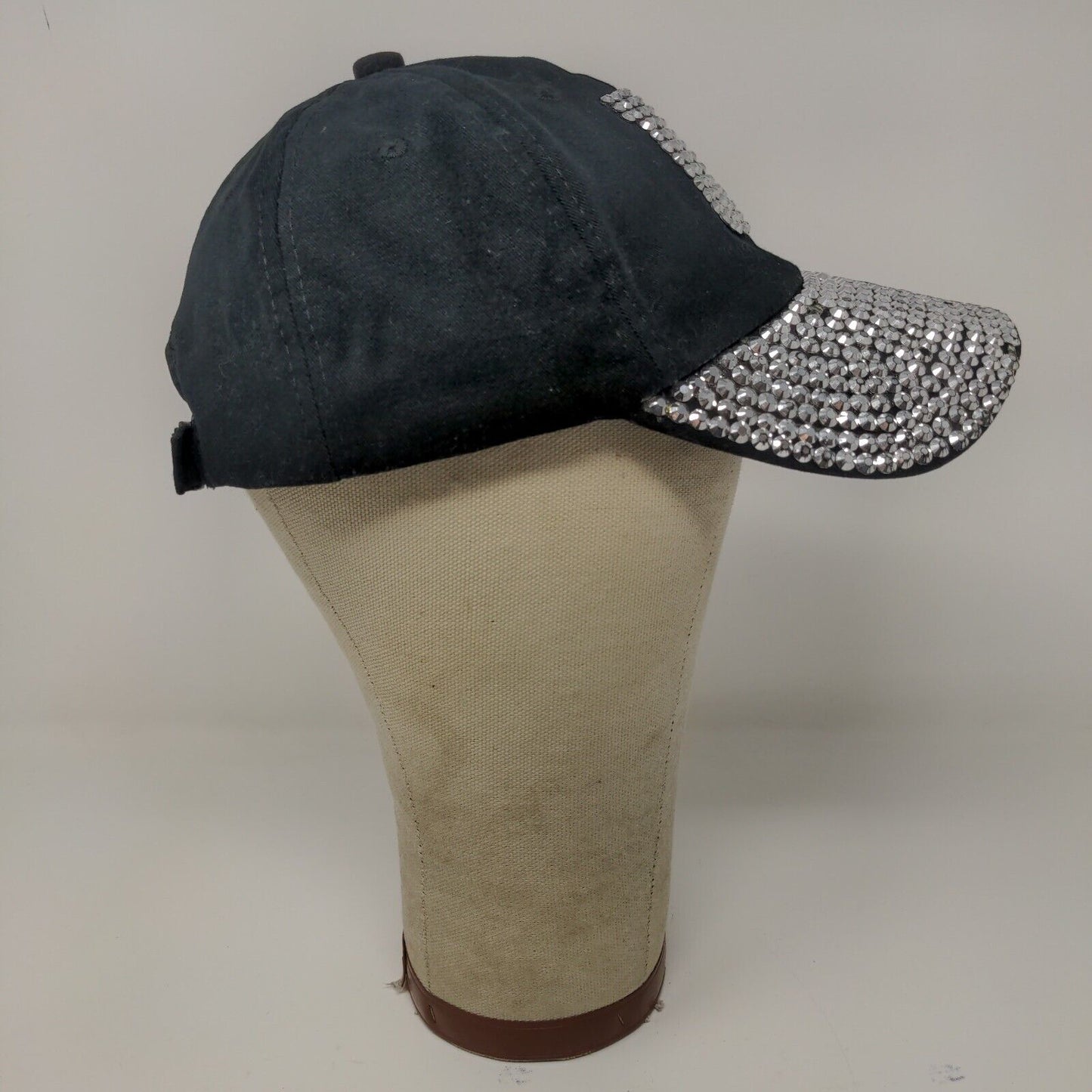 Horseshoe Studded Black Baseball Hat Cap Slide Back Adjustable Horse Logo