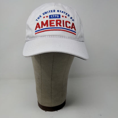 United States of America 1776 Slideback Patriotic Hat White Adjustable