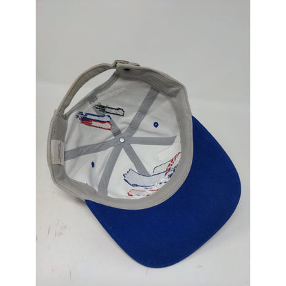 Bristol Motor Speedway Slideback Hat Embroidered Logo Spell Out Gray Blue
