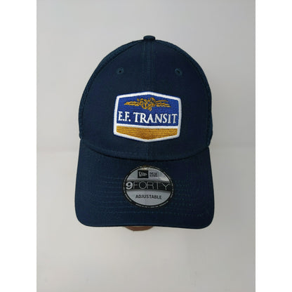 New Era 9Forty Snapback Mesh Back Hat OSFM Adjustable E.F. Transit Blue