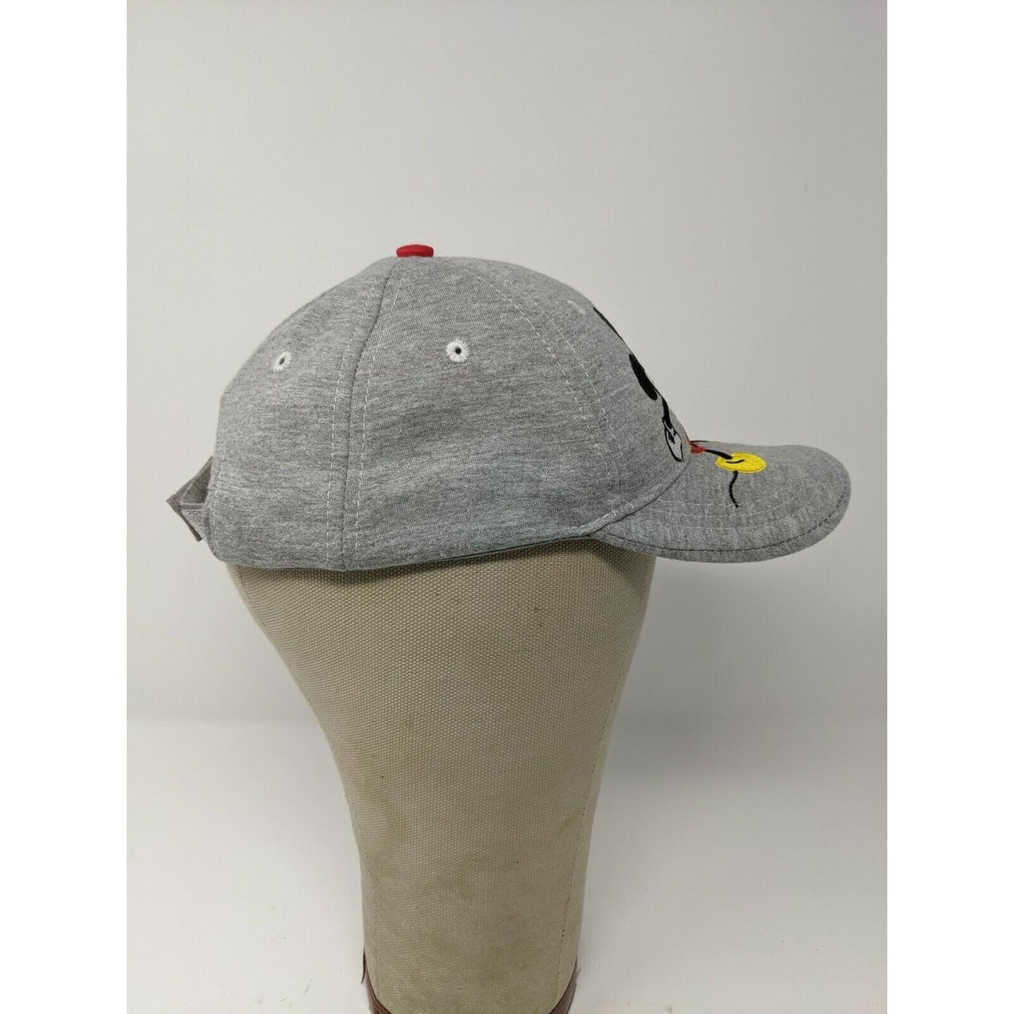 Disney Mickey Mouse Baseball Hat Cap Strapback Gray Embroidered Character