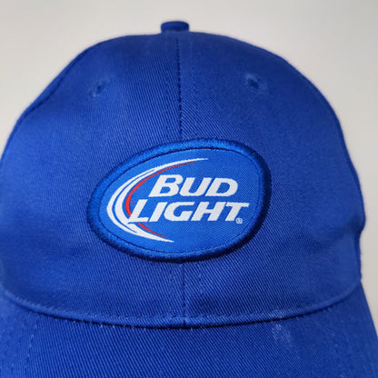 Bud Light Mens Strapback Hat Blue Adjustable Embroidered Logo 100% Cotton
