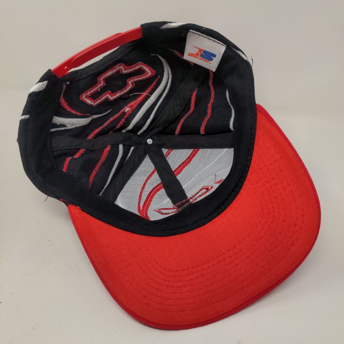 Chevrolet Racing Men's Snapback Hat Black Red White OSFA Embroidered Swirl Logo