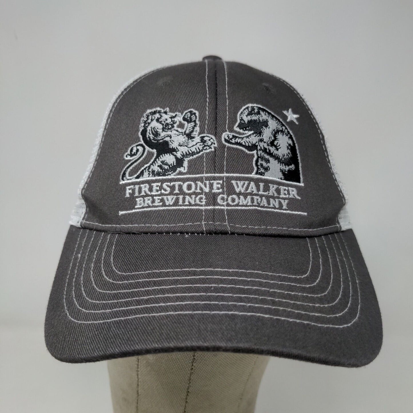 Firestone Walker Brewing Men's Snapback Mesh Back Hat Gray White Adjustable