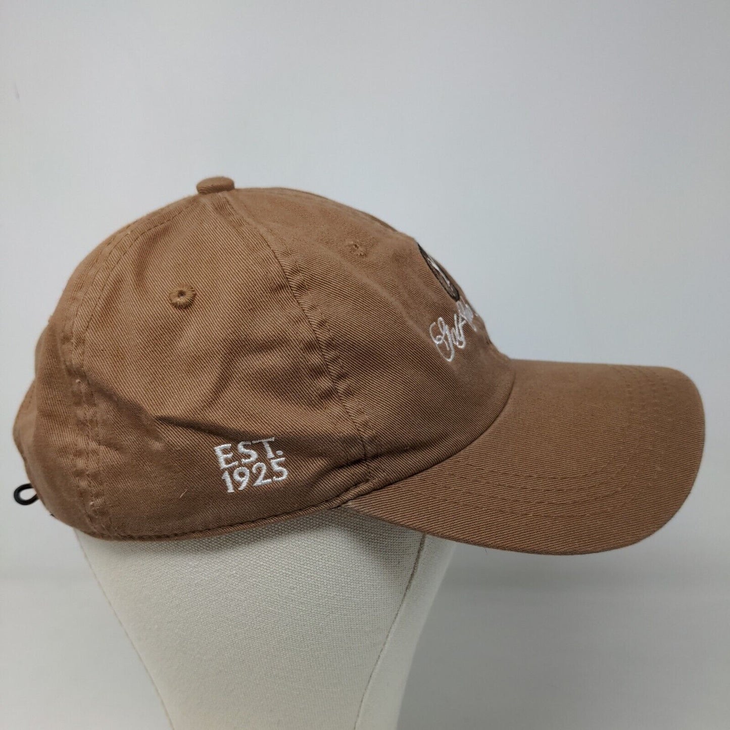 Ahead Extreme Men's Strapback Hat Tan Adjustable Golf Club of Avon Logo