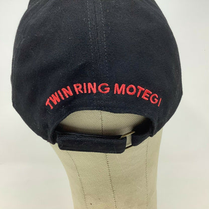 Rare Indy Japan Twin Ring Motegi Hat Black Strapback Red & Black Embroidered