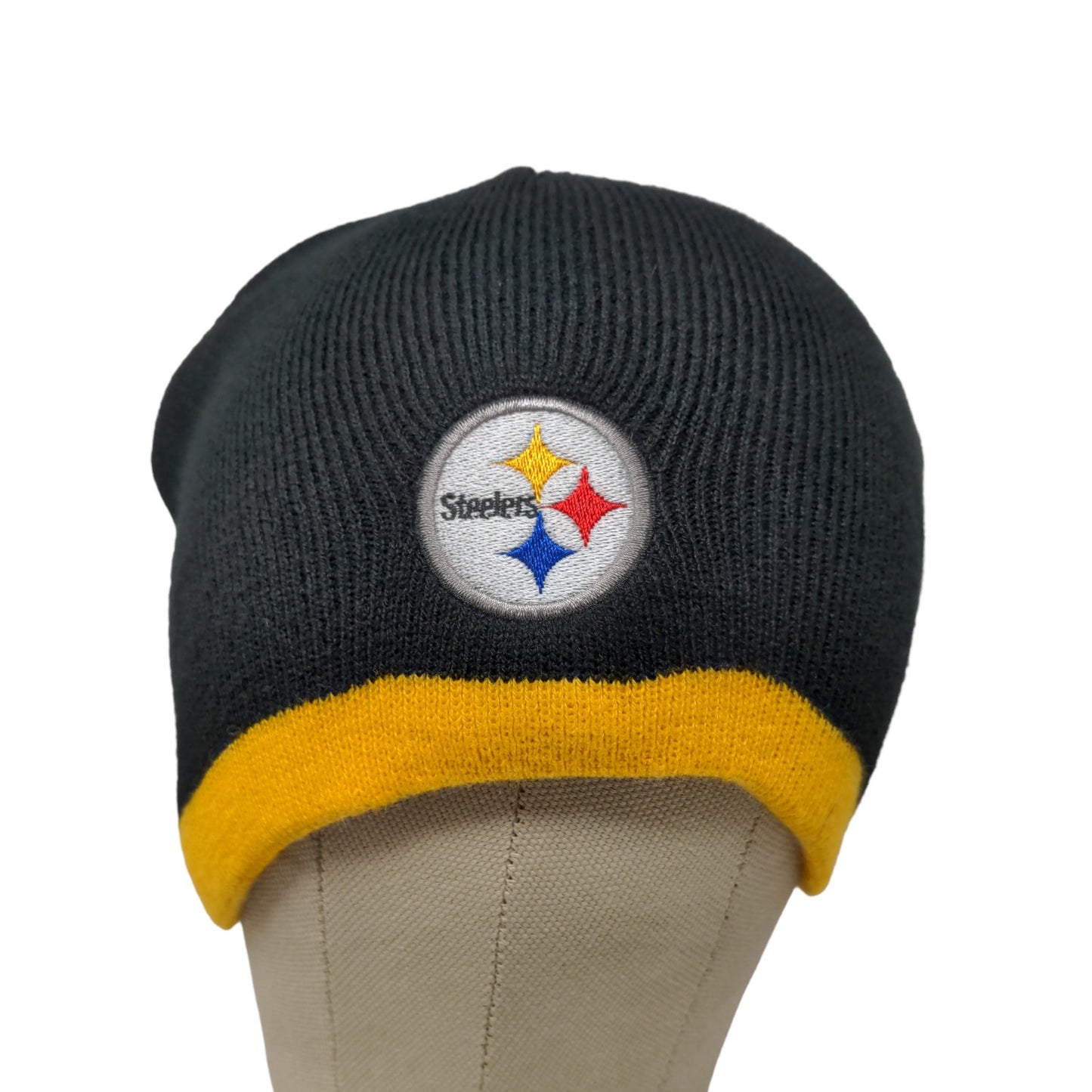 NFL Boys Pittsburgh Steelers Beanie Hat Cap Black Gold Size Youth Embroidered