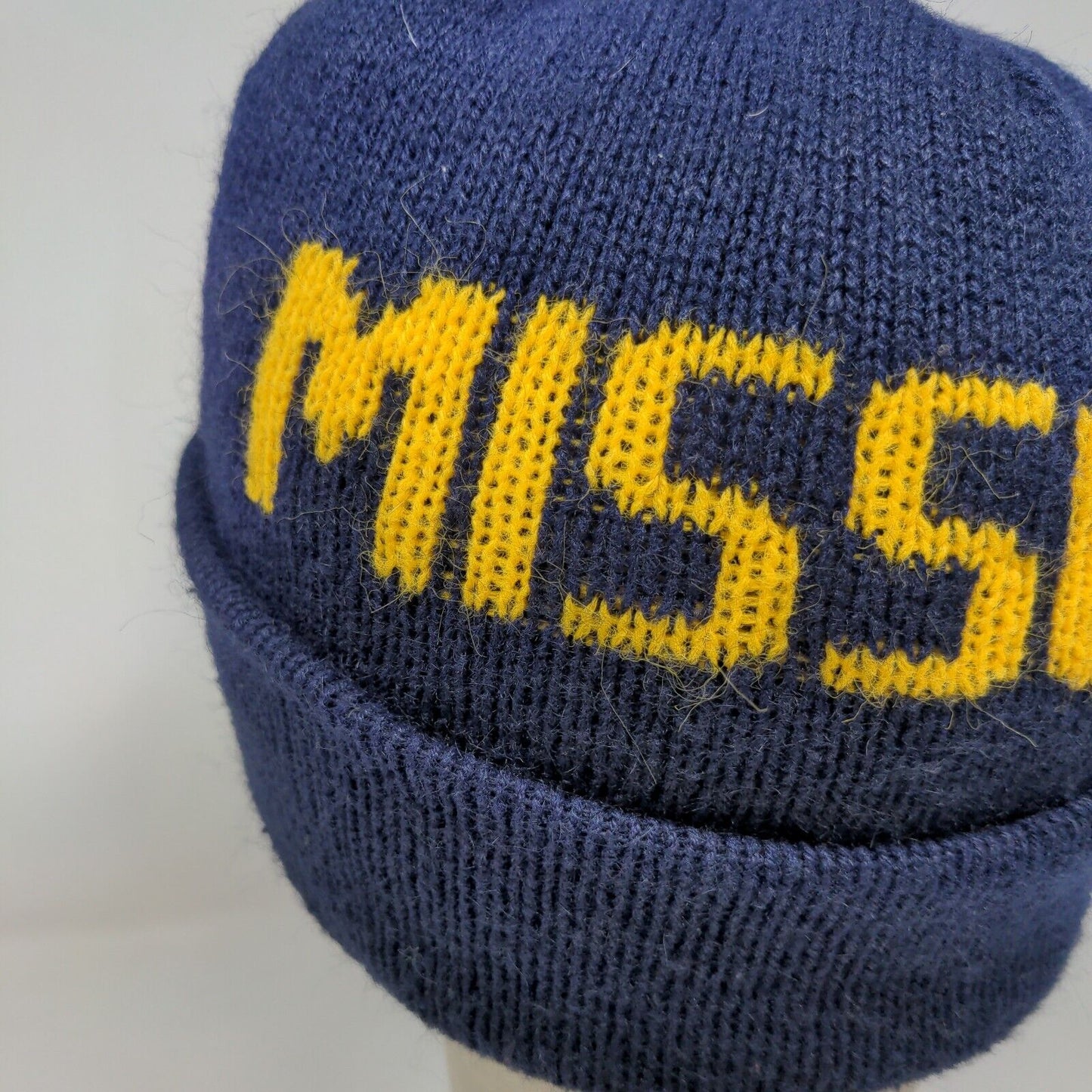Unbranded Men's Missouri Tigers Knit Beanie Hat Cap Blue OSFA Spell Out