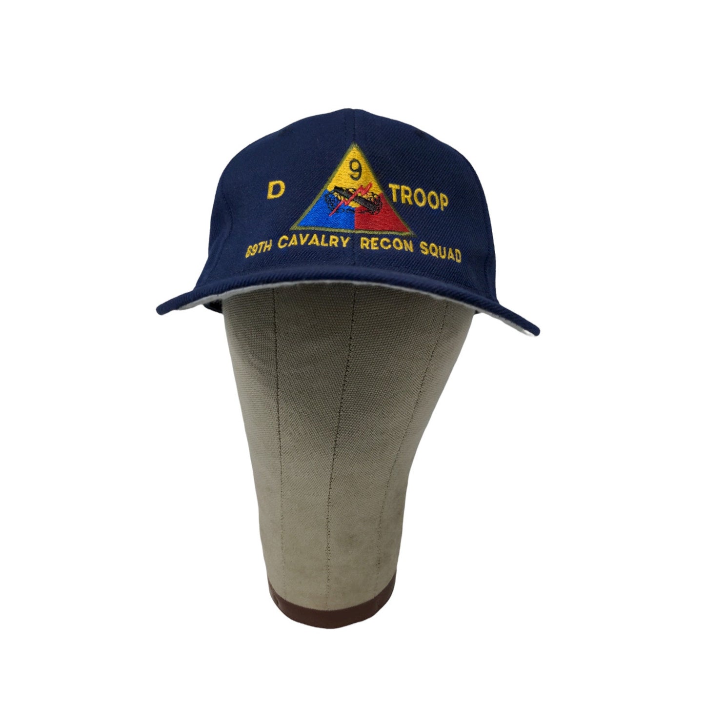 89th Cavalry Recon Squad D Troop Fitted Hat Size 7 1/4 Blue Embroidered Logo