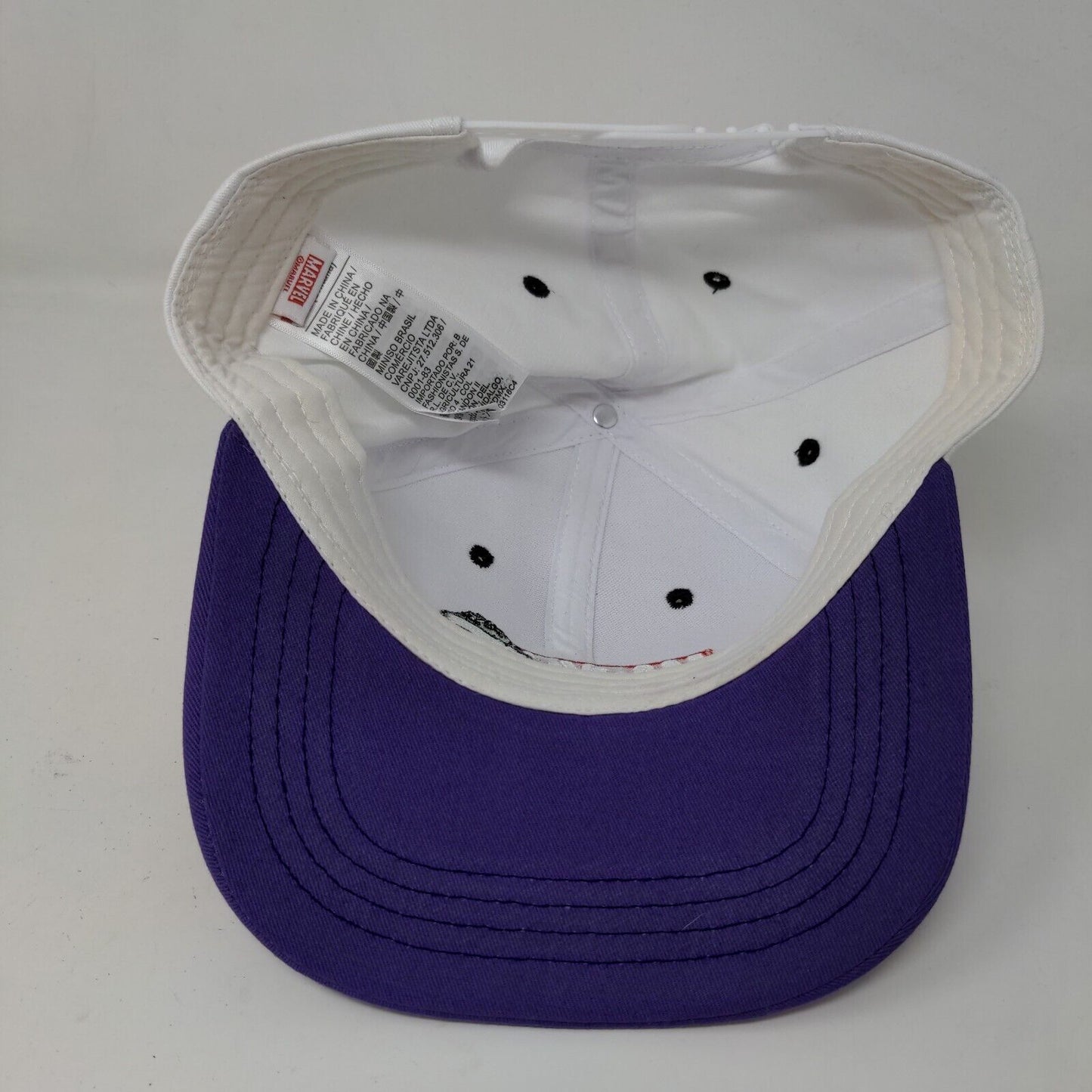 Marvel Boys Snapback Hat White Purple Size 57CM Incredible Hulk Embroidered Logo