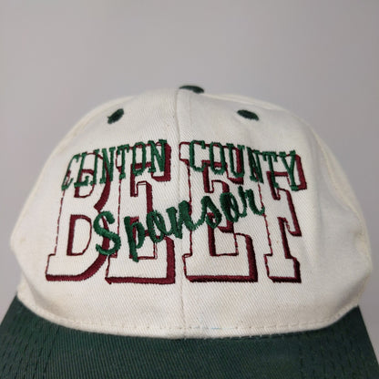 Toppers Clinton County BEEF Snapback Hat White Green Embroidered Text OSFA