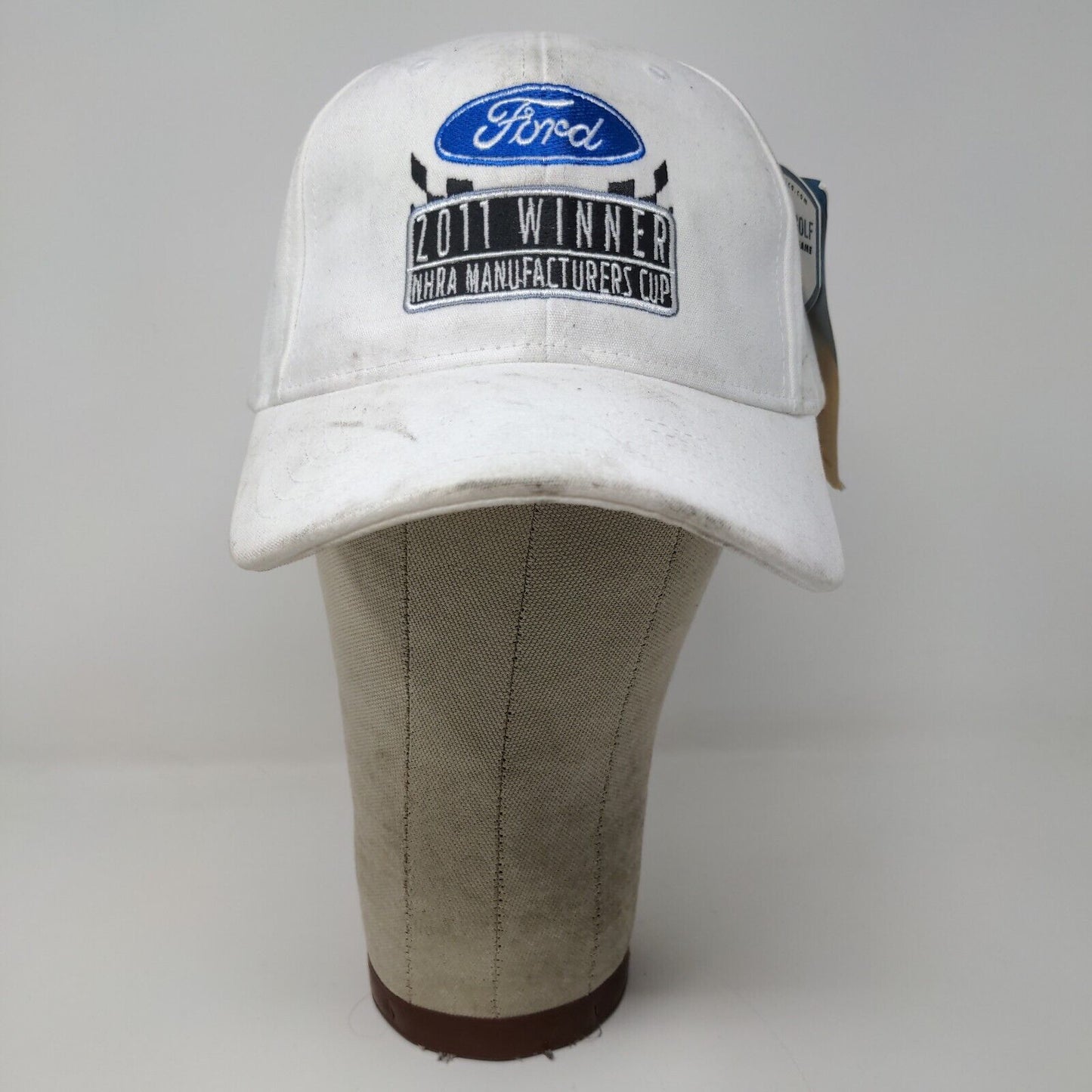 Ford Mens 2011 NHRA Manufacturers Cup White Adjustable Strapback Embroidered
