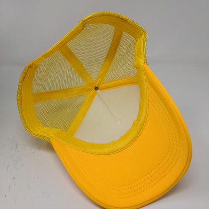 Dollar General Mens Yellow Glasses Project Snapback Mesh Back Hat Yellow White