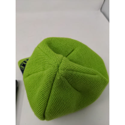 Seattle Men's Knit 100% Acrylic Beanie Hat Green OSFA Spell Out