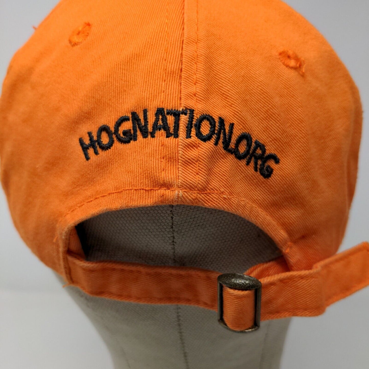 Hog Nation Men's Slideback Hat Cap Orange Size OSFM Embroidered Logo Pig