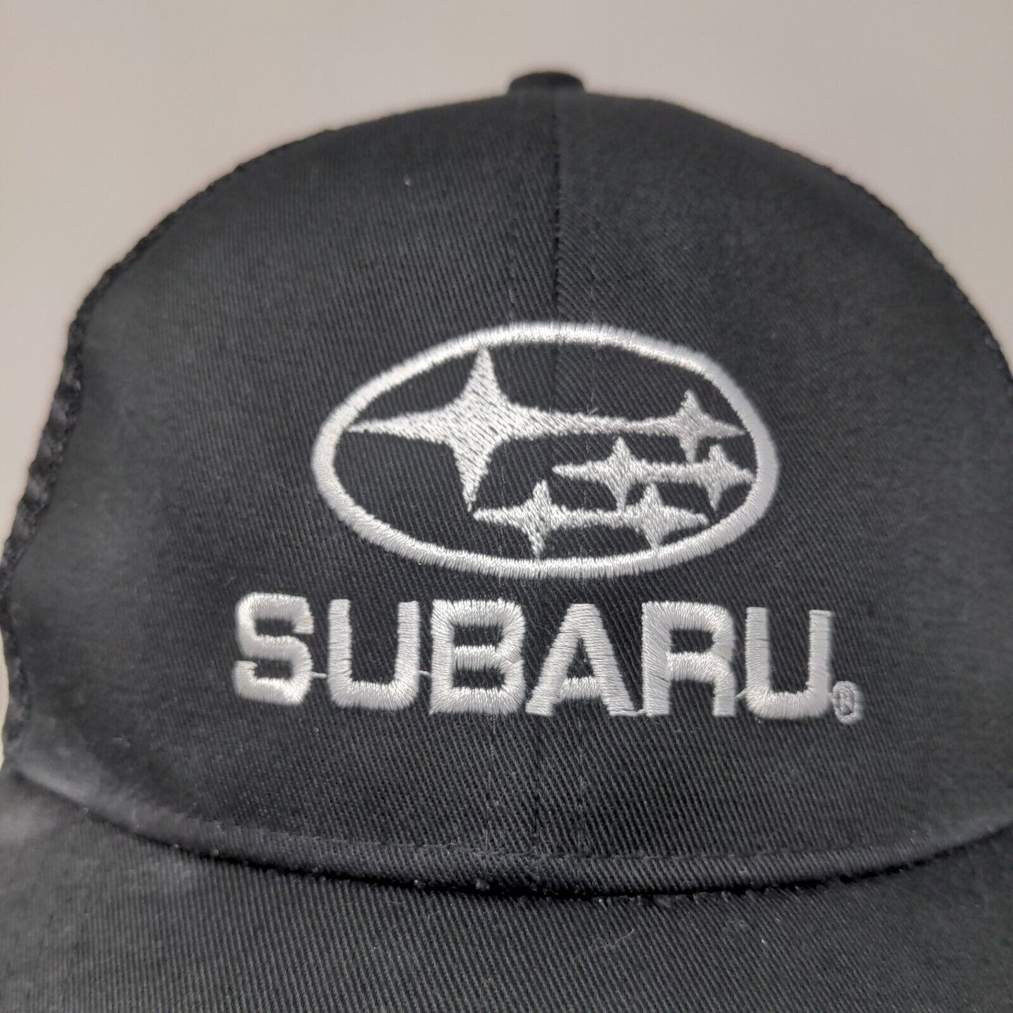 Subaru Men's Adventure Snapback Mesh Back Hat Black Adjustable Embroidered Logo