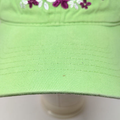 JHats Women's Strapback Hat Green Adjustable Embroidered Bermuda Logo Floral