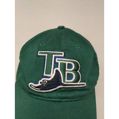 Team MLB Tampa Bay Rays Strapback Hat Outdoor Cap Size S/M Green Embroidered