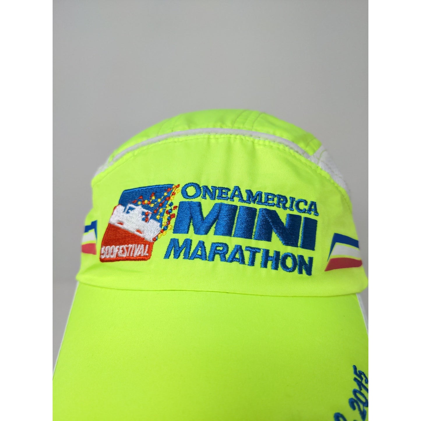 Indy 500 Festival 2015 Mini Marathon Strapback Hat Green Yellow Embroidered