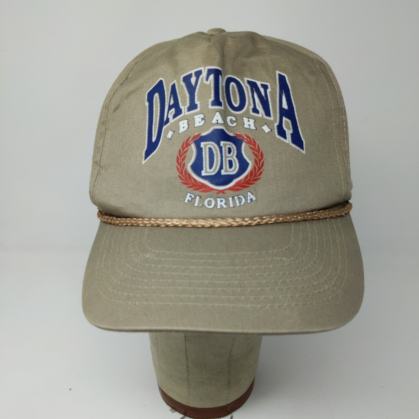 Cobra Daytona Beach Florida Double Snapback Trucker Hat Brown OSFA Rope