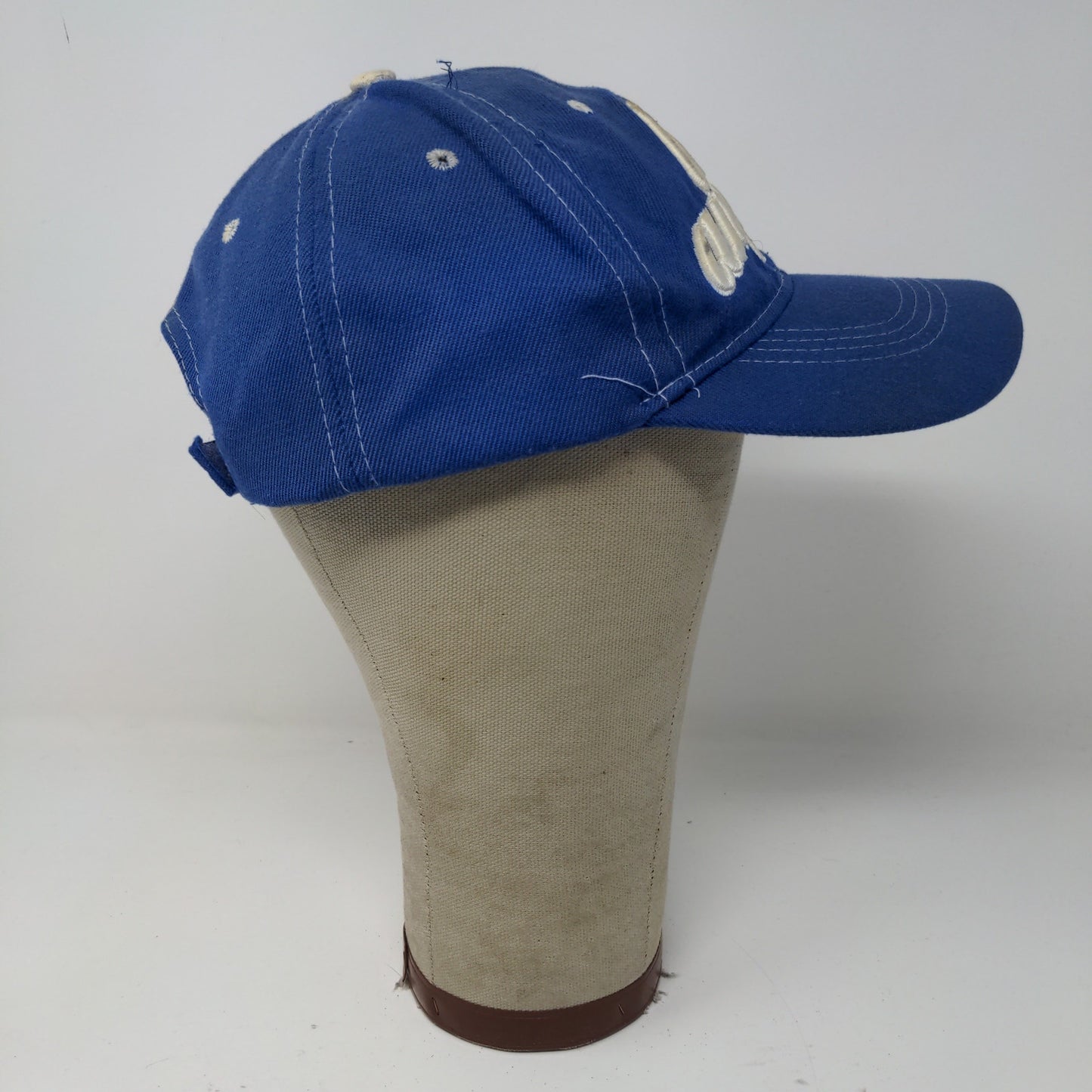 Los Angeles LA Strapback Hat Embroidered Spell Out Blue White Acrylic