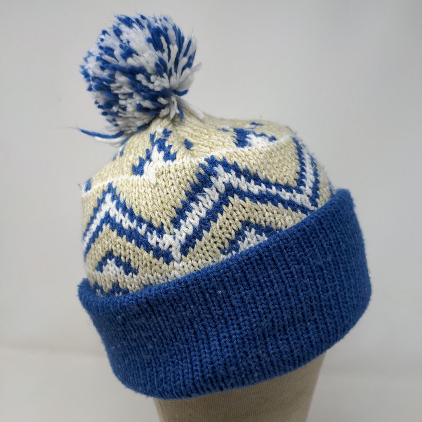 Reebok NFL Team Apparel Knit Beanie Hat Indianapolis Colts Blue Cream OSFA