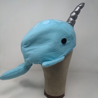 ELOPE Kids Narwhal Hat Blue Costume Cap Tusk Size Adjustable Plush Horn